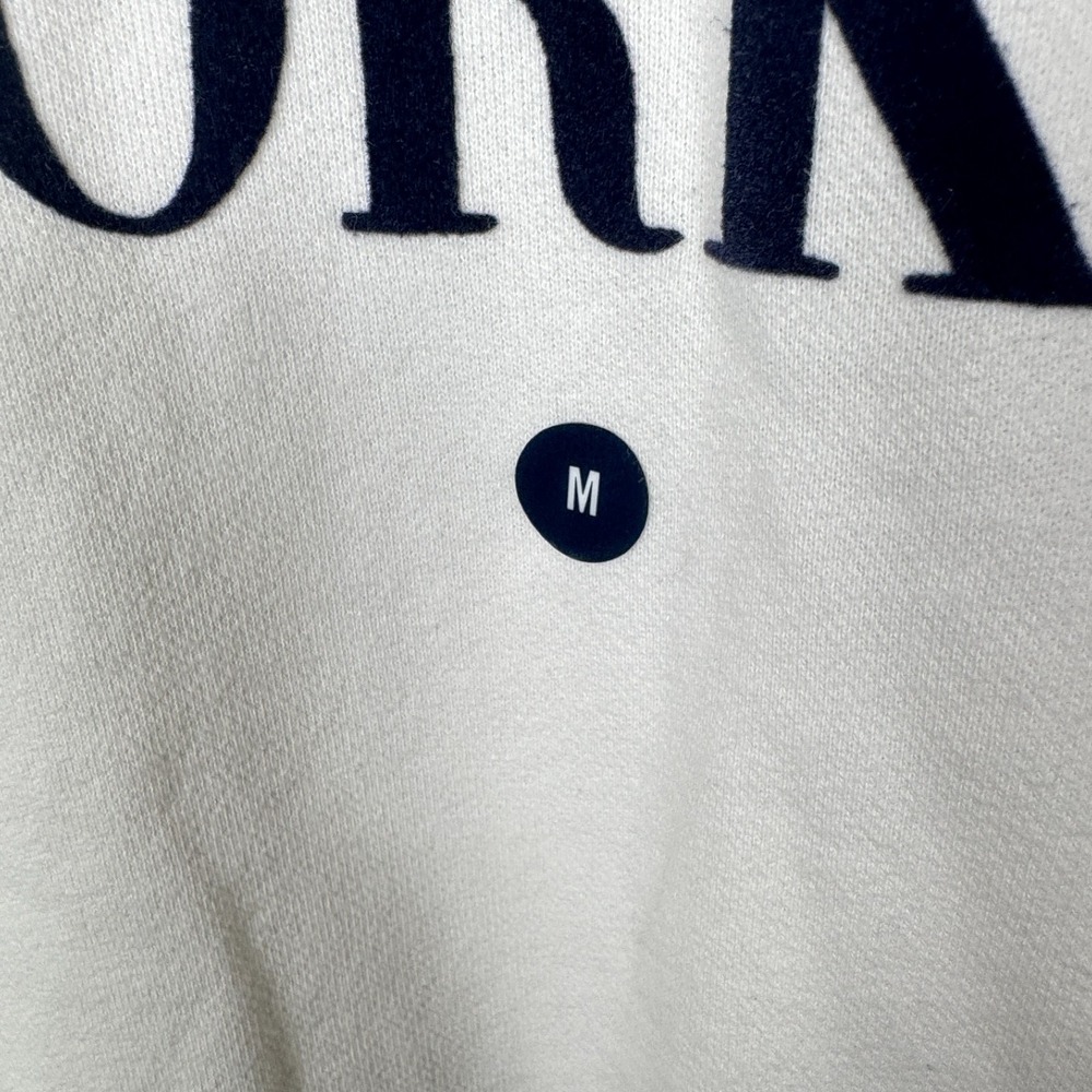 Abercrombie Sweatshirt Womens M Cream New‎ York Balloon Sleeve Crewneck Preppy - Picture 4 of 10
